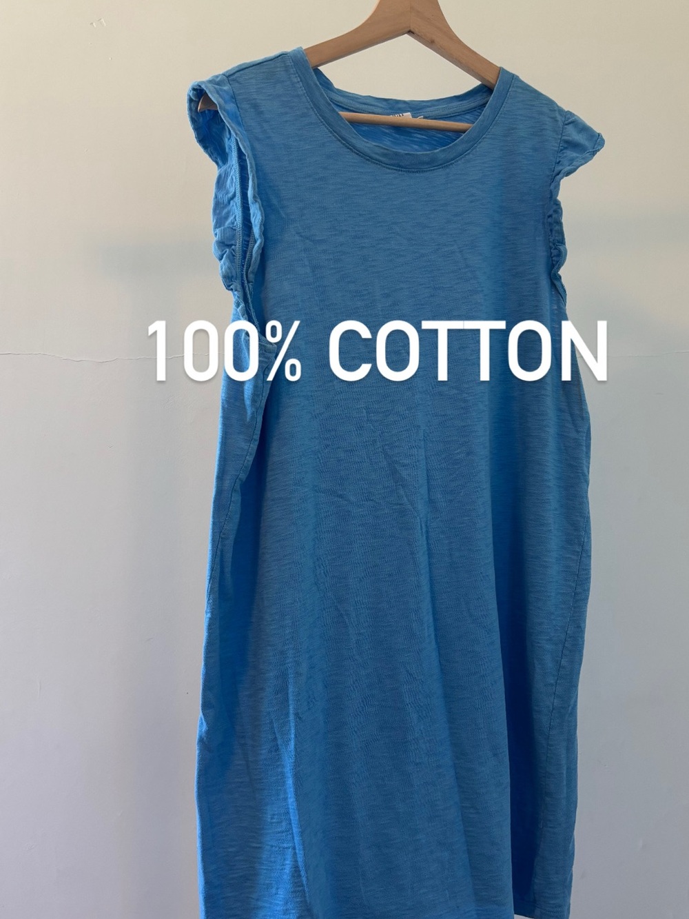 GAP Blue Sleeveless Dress | 100% Cotton | Size L